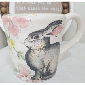 Floral Bunny Designed By Maxcera Large Mug Magnolia Spring Easter Cottage Forest